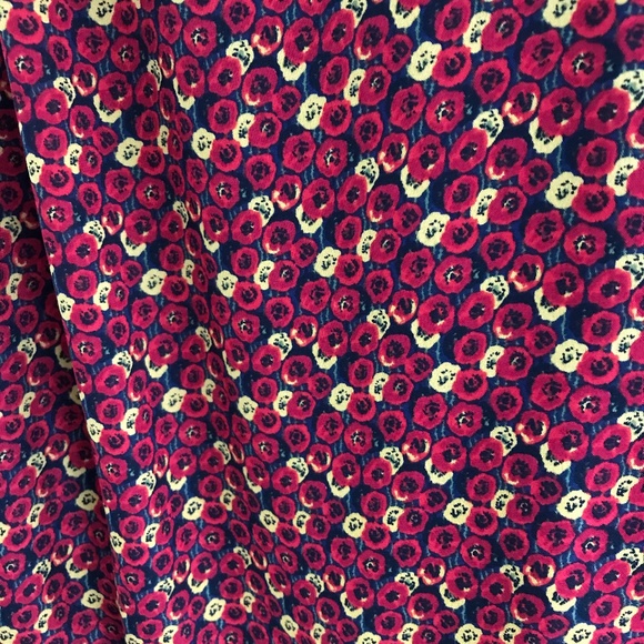 NWT AMOUR VERT sz S floral long sleeve dress  red yellow floral lettuce edge - Picture 9 of 11